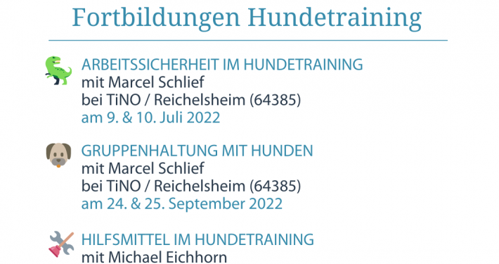 Übersicht Fortbildungen Hundetraining